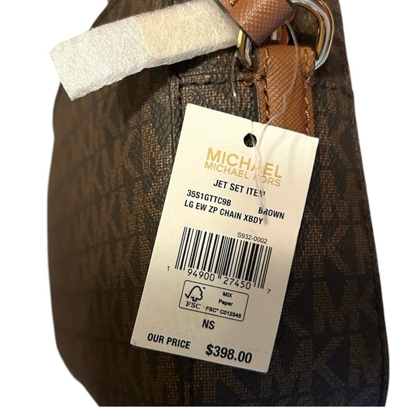 NWT MK Michael Kors Jet Set Large Logo Crossbody Bag - Picture 4 of 7